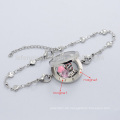 Freie Probe Edelstahl runde locket Herzkette Armband Schmuck